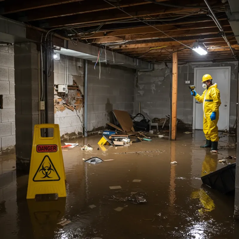 Flooded Basement Electrical Hazard in Assonet, MA Property